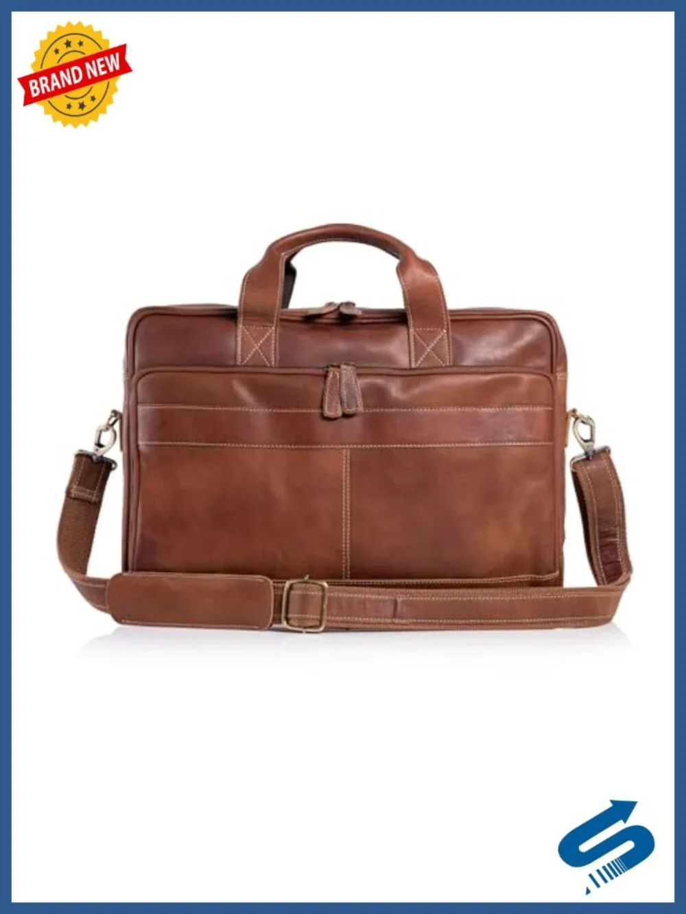 Premium Buffalo Leather Laptop Messenger Bag 16 inch Briefcase Office Satchel